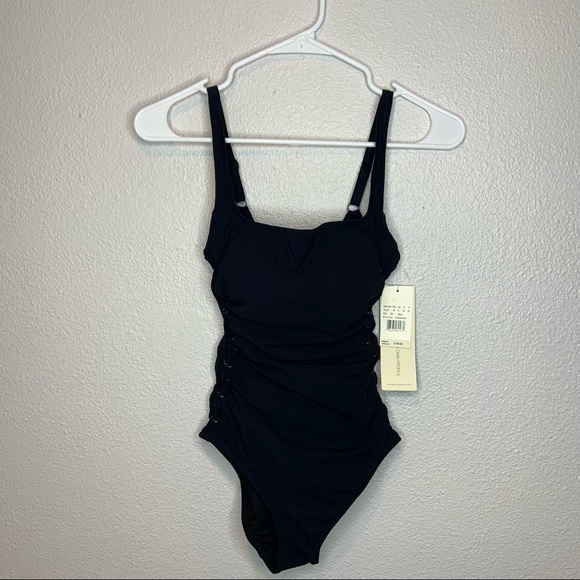 NWT Profile by Gottex Side Detail Scoop Neck One Piece Swimsuit Size 6 - Picture 5 of 13